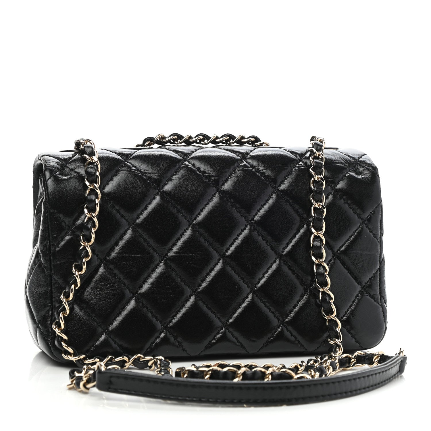 Chanel Shiny Lambskin Quilted Small Montcoco Flap Black 3 of 11
