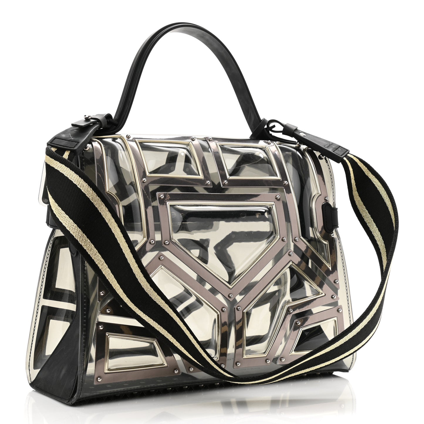 Vinyl Gladiator Tempete Satchel Antique Silver Gold