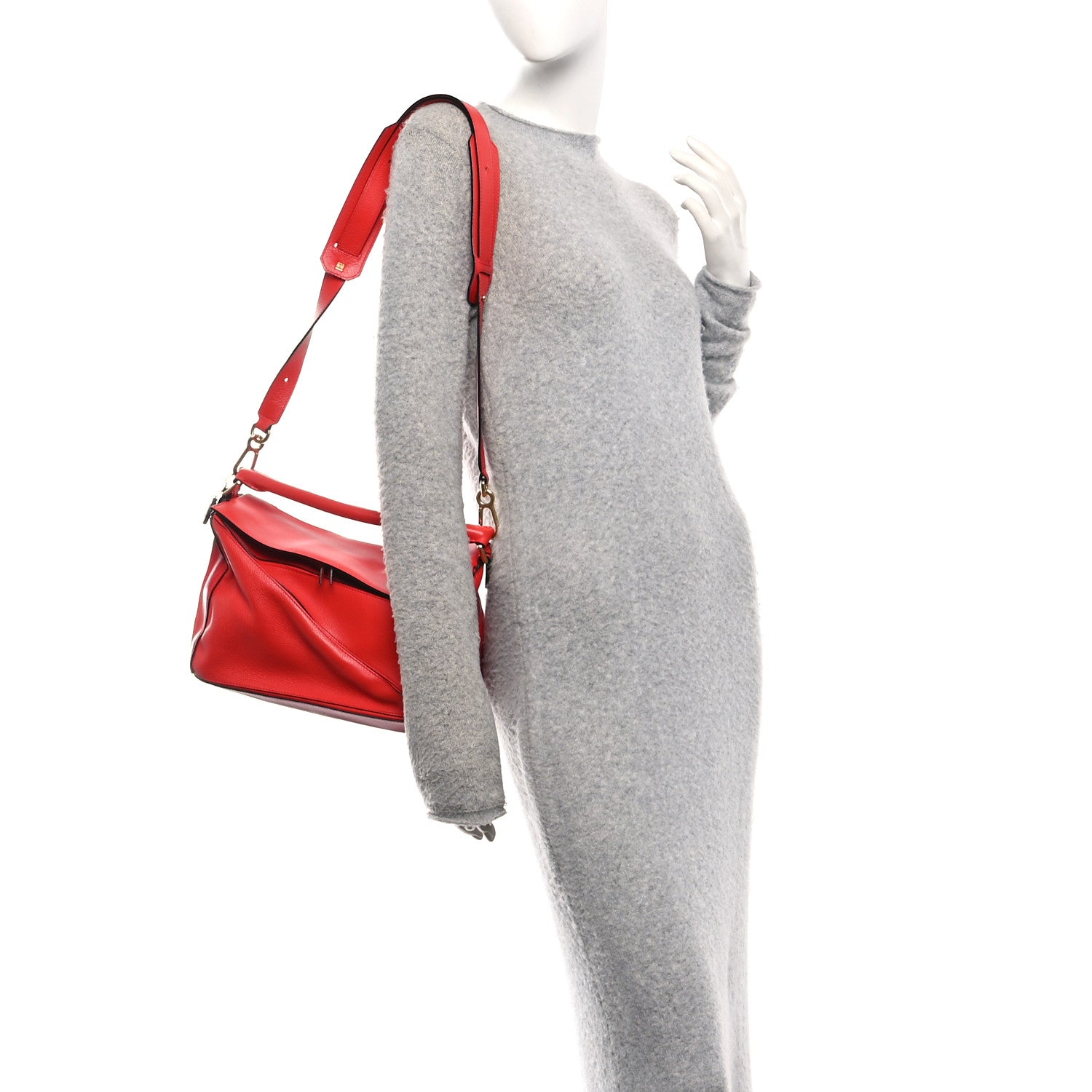 Loewe Calfskin Medium Puzzle Bag Scarlet 2 of 10