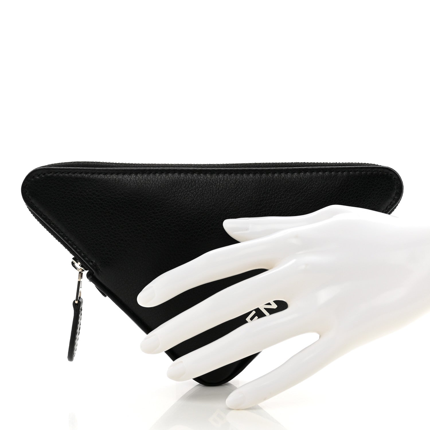 Balenciaga Shiny Day Calfskin M Triangle Pouch Black 2 of 6