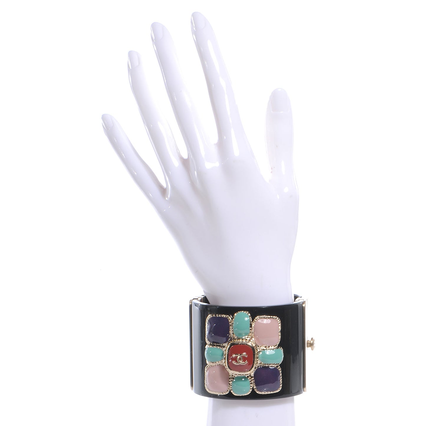 Resin CC Cabochon Cuff Black
