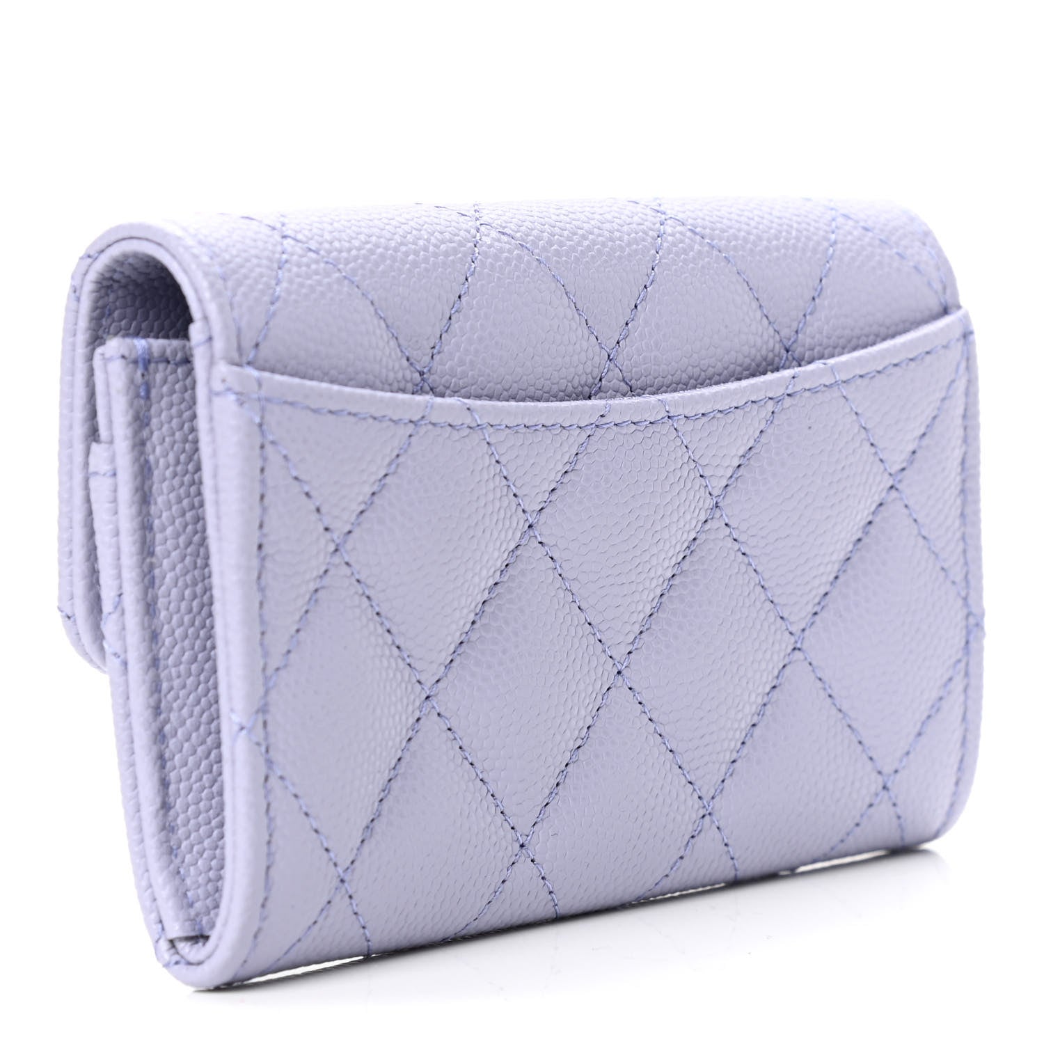 Chanel Caviar Quilted Flap Card Holder Wallet Light Purple 2 of 4