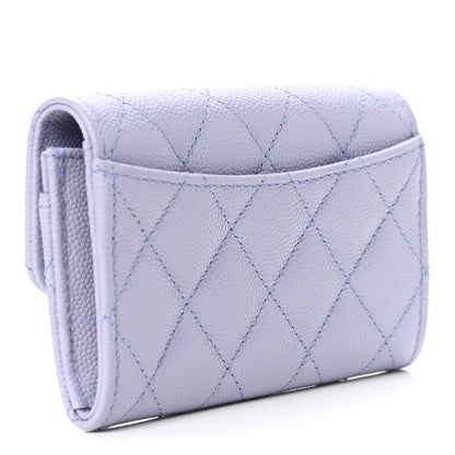 Chanel Caviar Quilted Flap Card Holder Wallet Light Purple 2 of 4