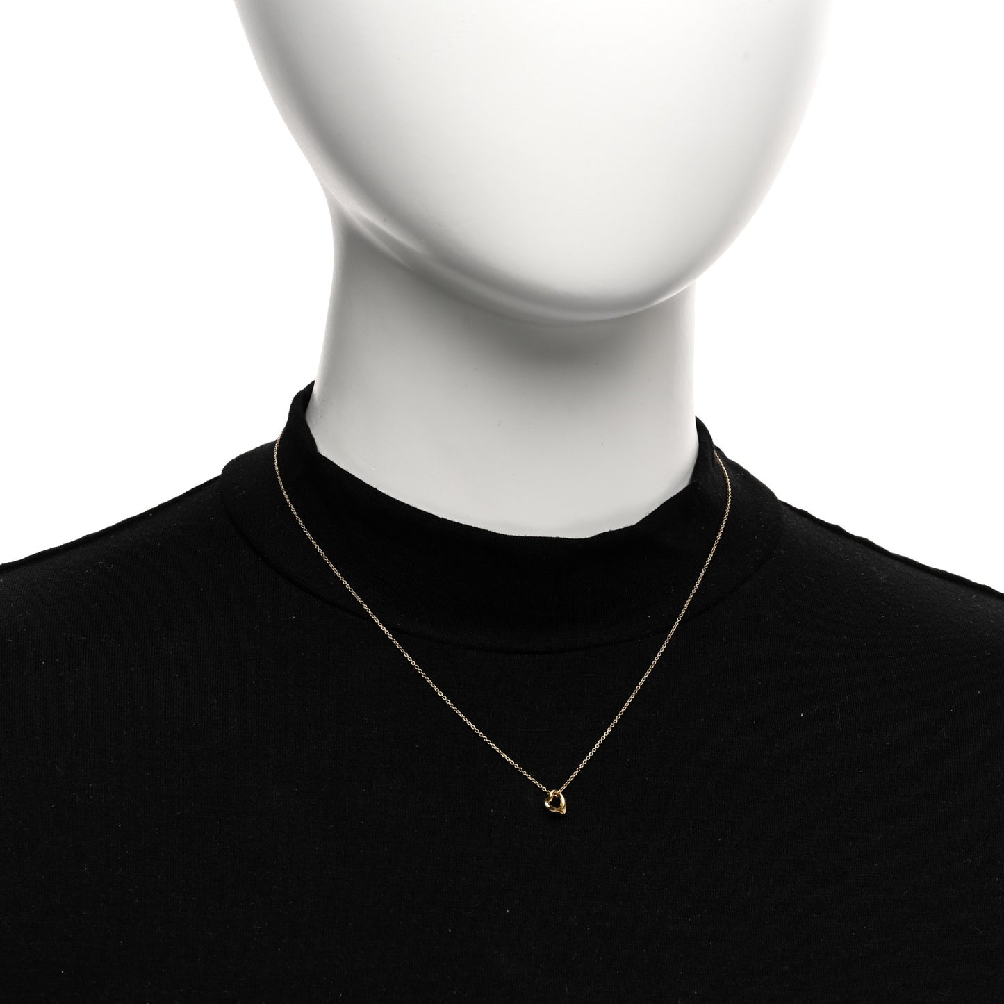 18K Yellow Gold 7mm Elsa Peretti Open Heart Pendant Necklace
