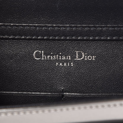 Christian Dior Metallic Patent Micro-Cannage Diorama Wallet on Chain Pouch Silver 6 of 6