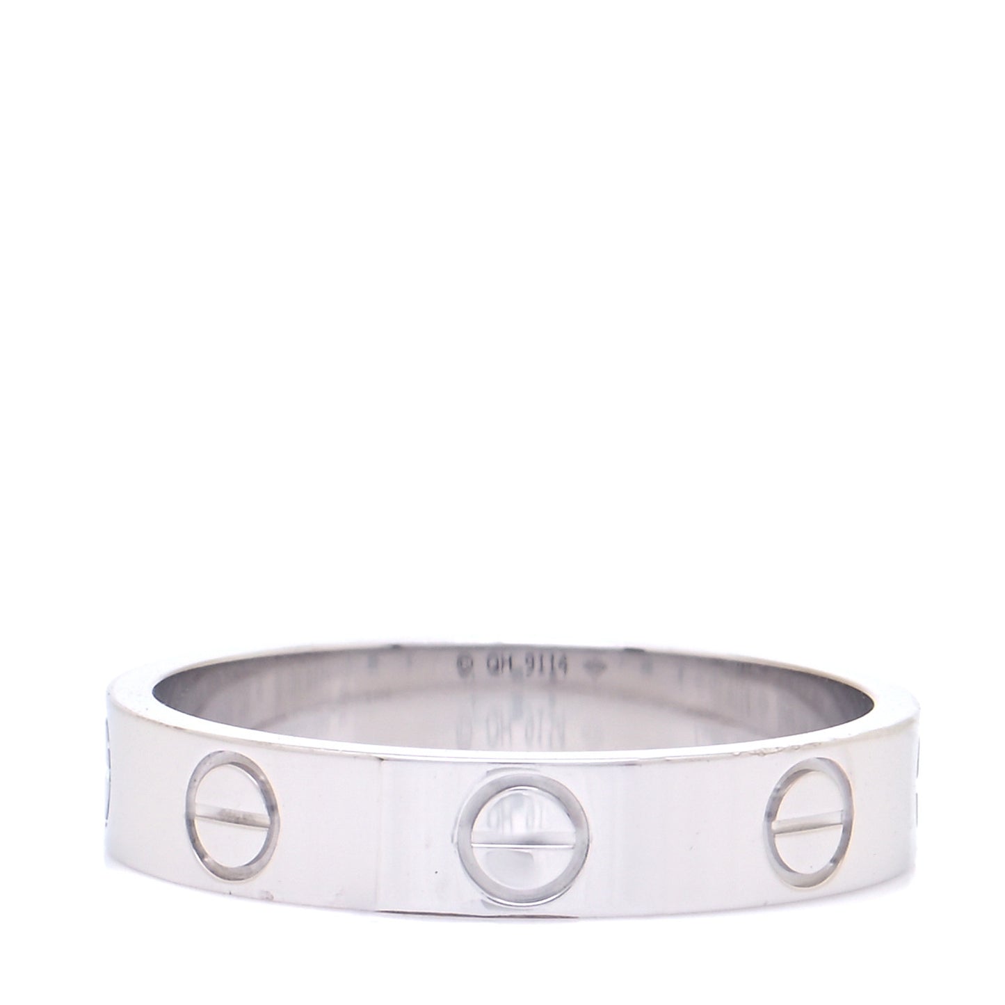 18K White Gold 3.5mm LOVE Wedding Band Ring 50 5.25