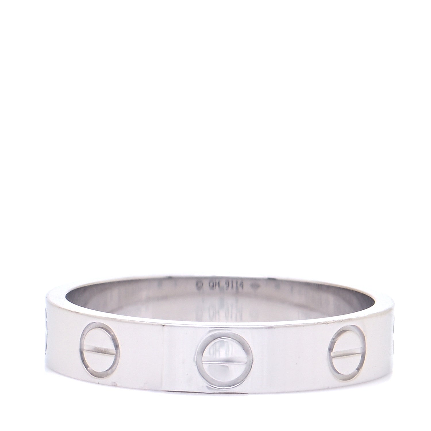 Cartier 18K White Gold 3.5mm LOVE Wedding Band Ring 50 5.25 3 of 6