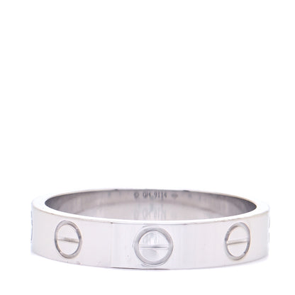 Cartier 18K White Gold 3.5mm LOVE Wedding Band Ring 50 5.25 3 of 6