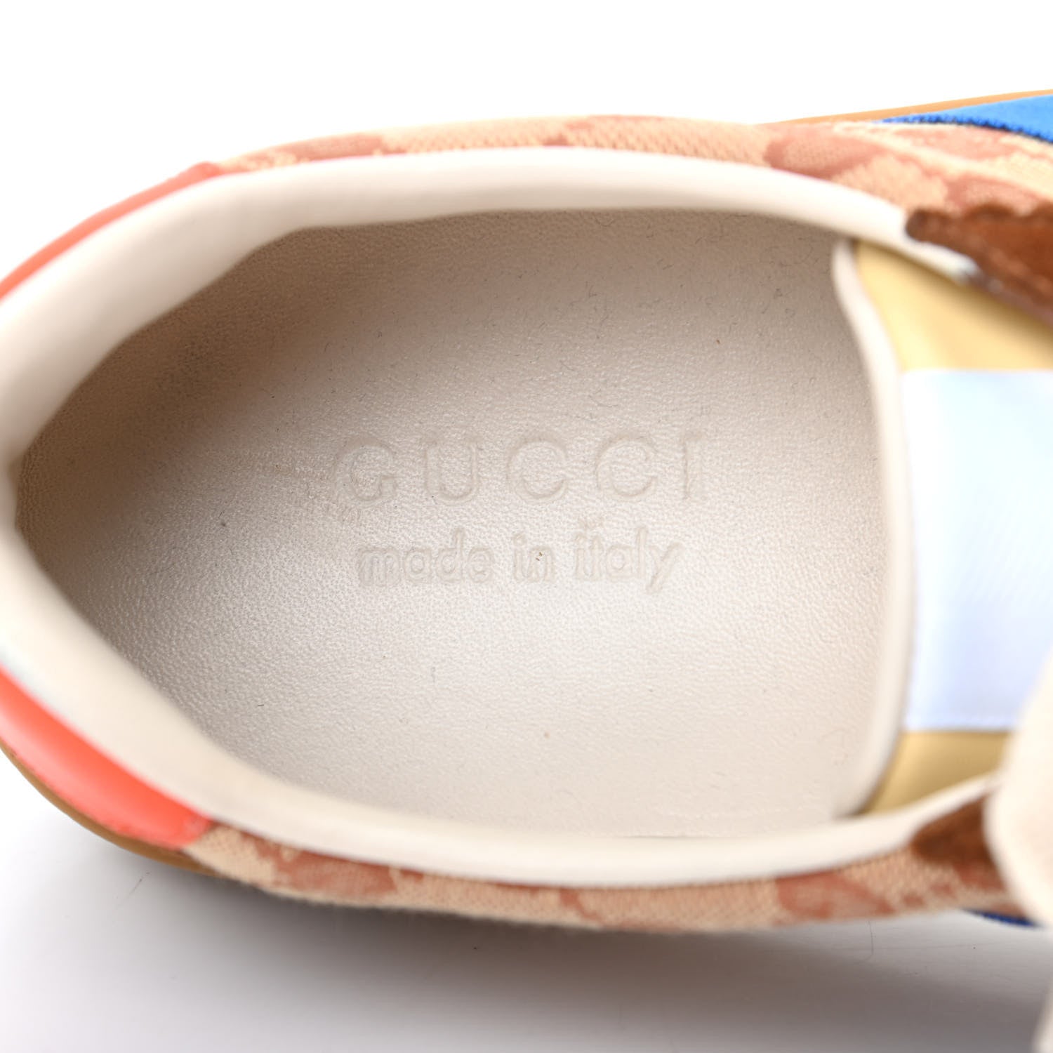 Gucci GG Monogram Suede Web Mens G74 Sneakers 7 Beige Ruggine Cuir 6 of 8