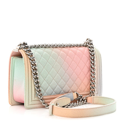 Chanel Caviar Quilted Medium Rainbow Boy Flap Pink Multicolor 3 of 12