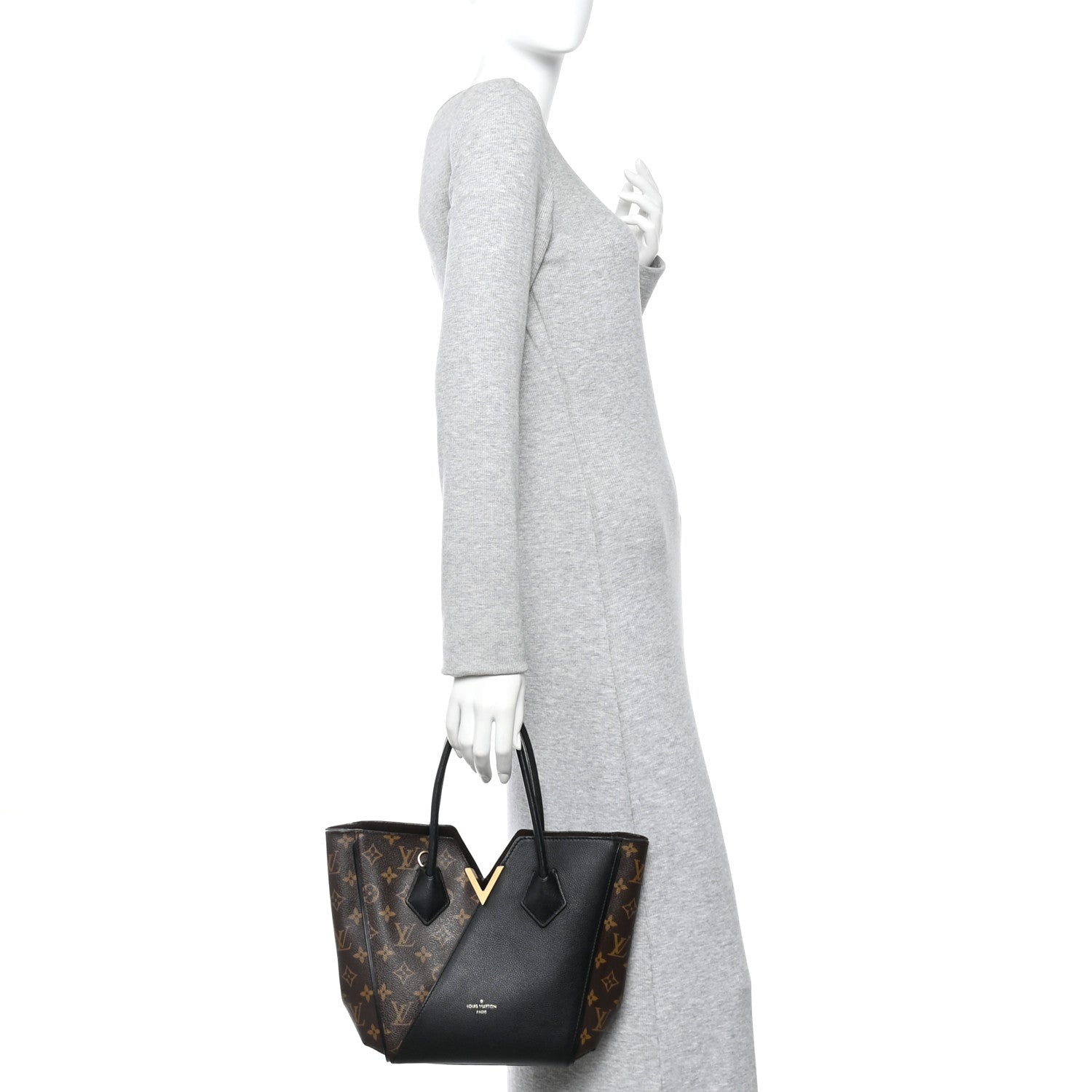 Louis Vuitton Calfskin Monogram Kimono Tote PM Black 2 of 9