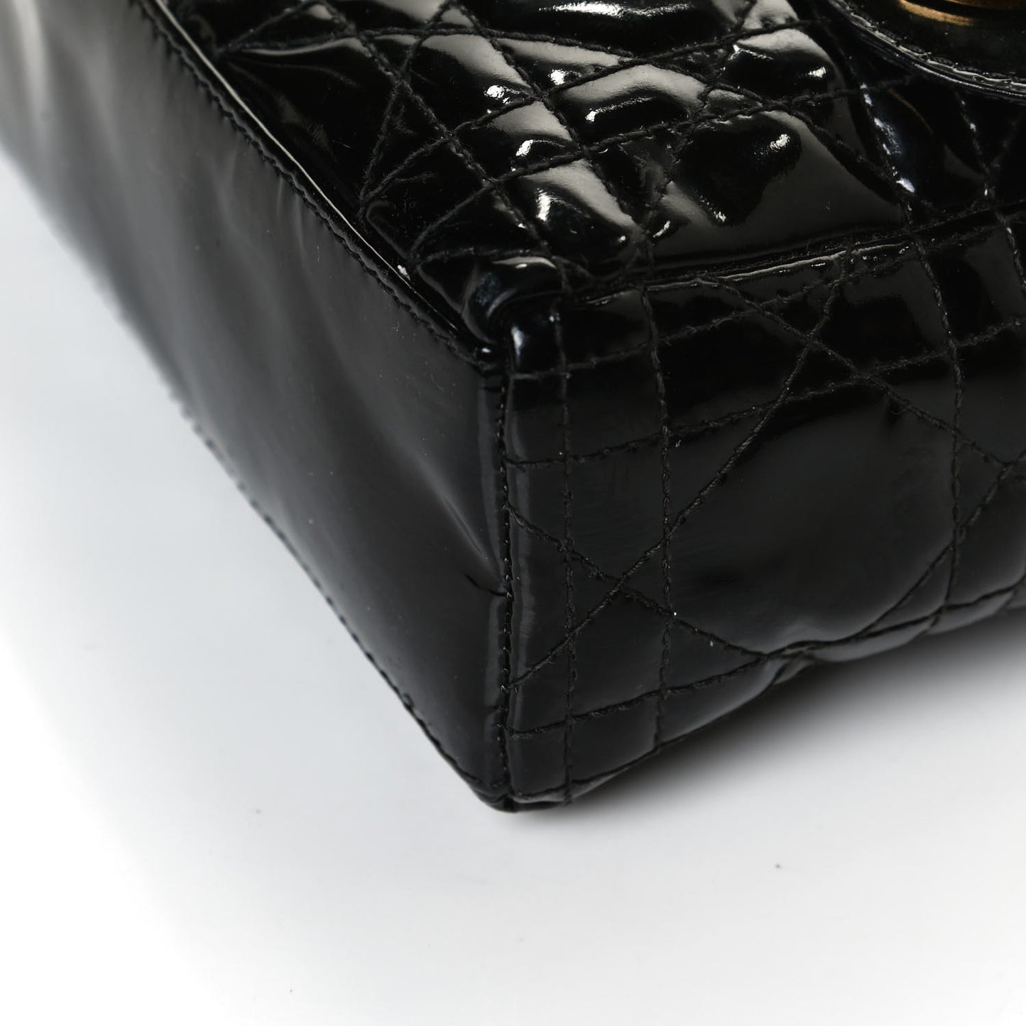 Patent Cannage Mini Lady Dior Black