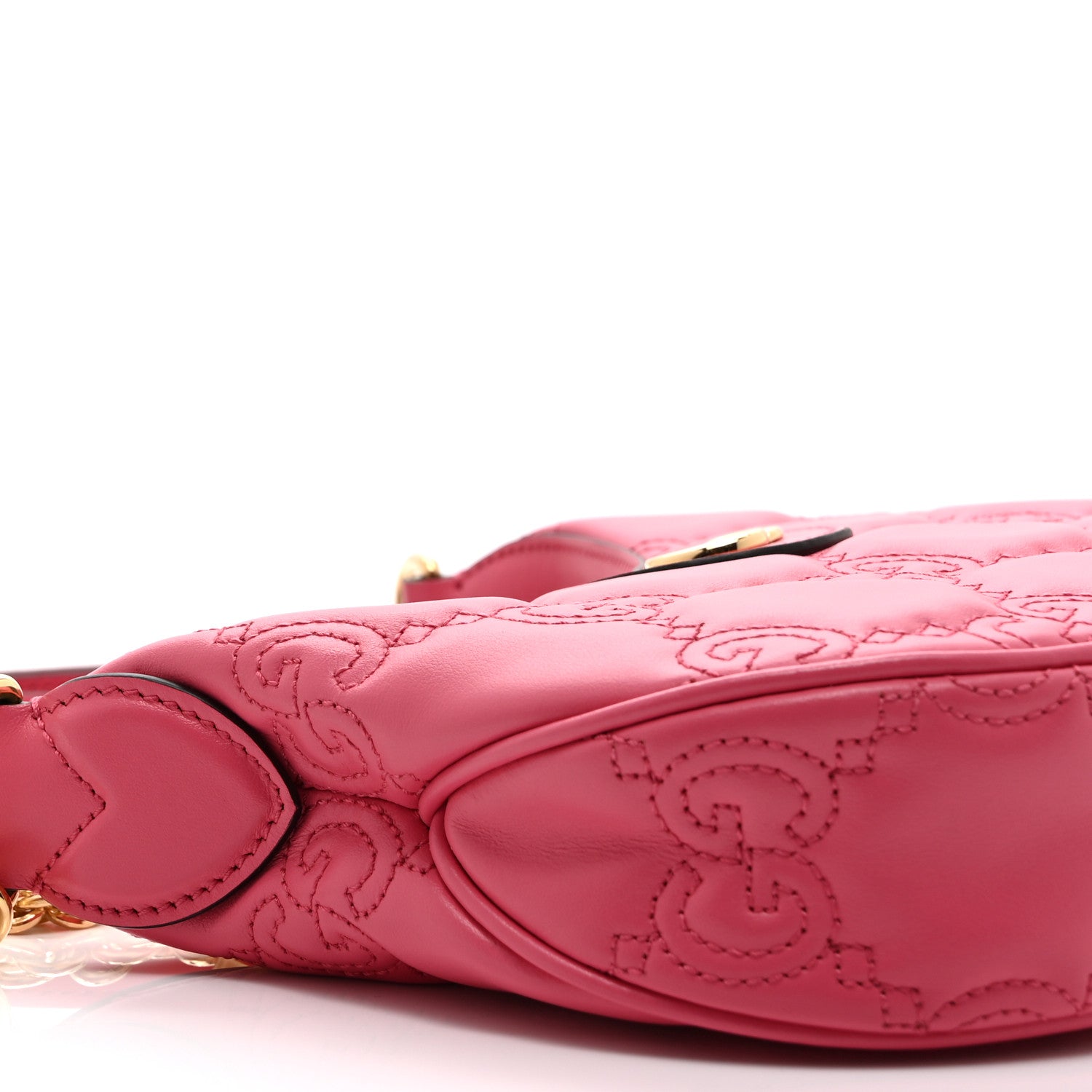 Gucci Calfskin GG Matelasse Mini Hobo Shoulder Bag Pink 9 of 10