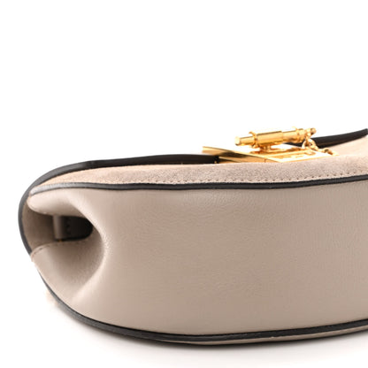 Chloe Suede Smooth Calfskin Mini Drew Shoulder Bag Motty Grey 8 of 9