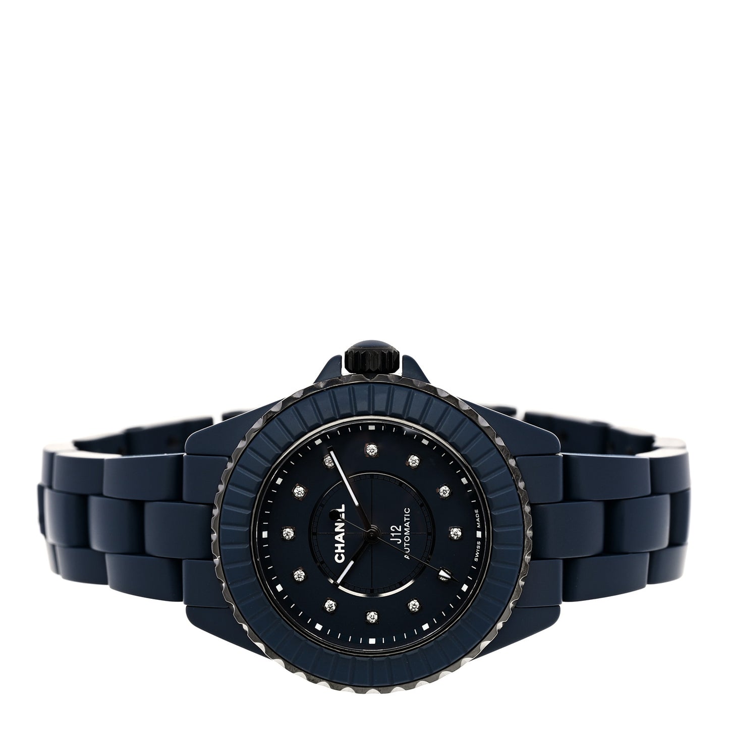 Stainless Steel Ceramic Diamond 33mm J12 Automatic Watch Blue