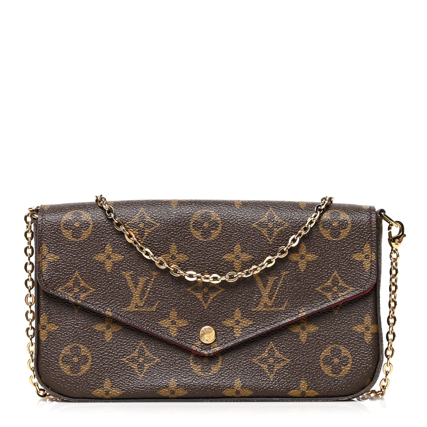 Monogram Pochette Felicie Chain Wallet Fuchsia