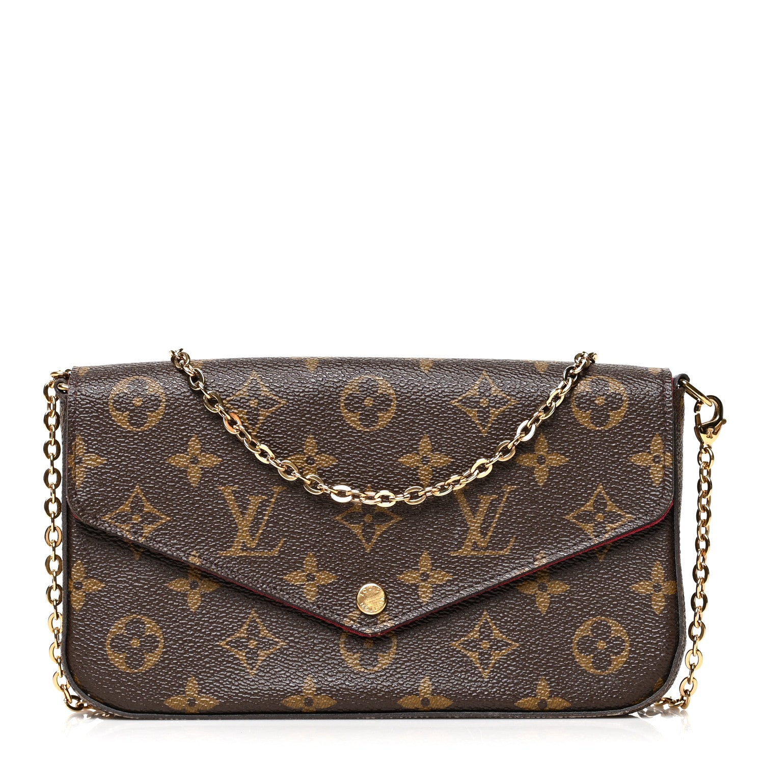 Louis Vuitton Monogram Pochette Felicie Chain Wallet Fuchsia 1 of 10