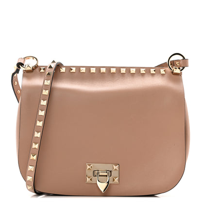 Valentino Garavani Calfskin Rockstud Saddle Bag Poudre 1 of 11