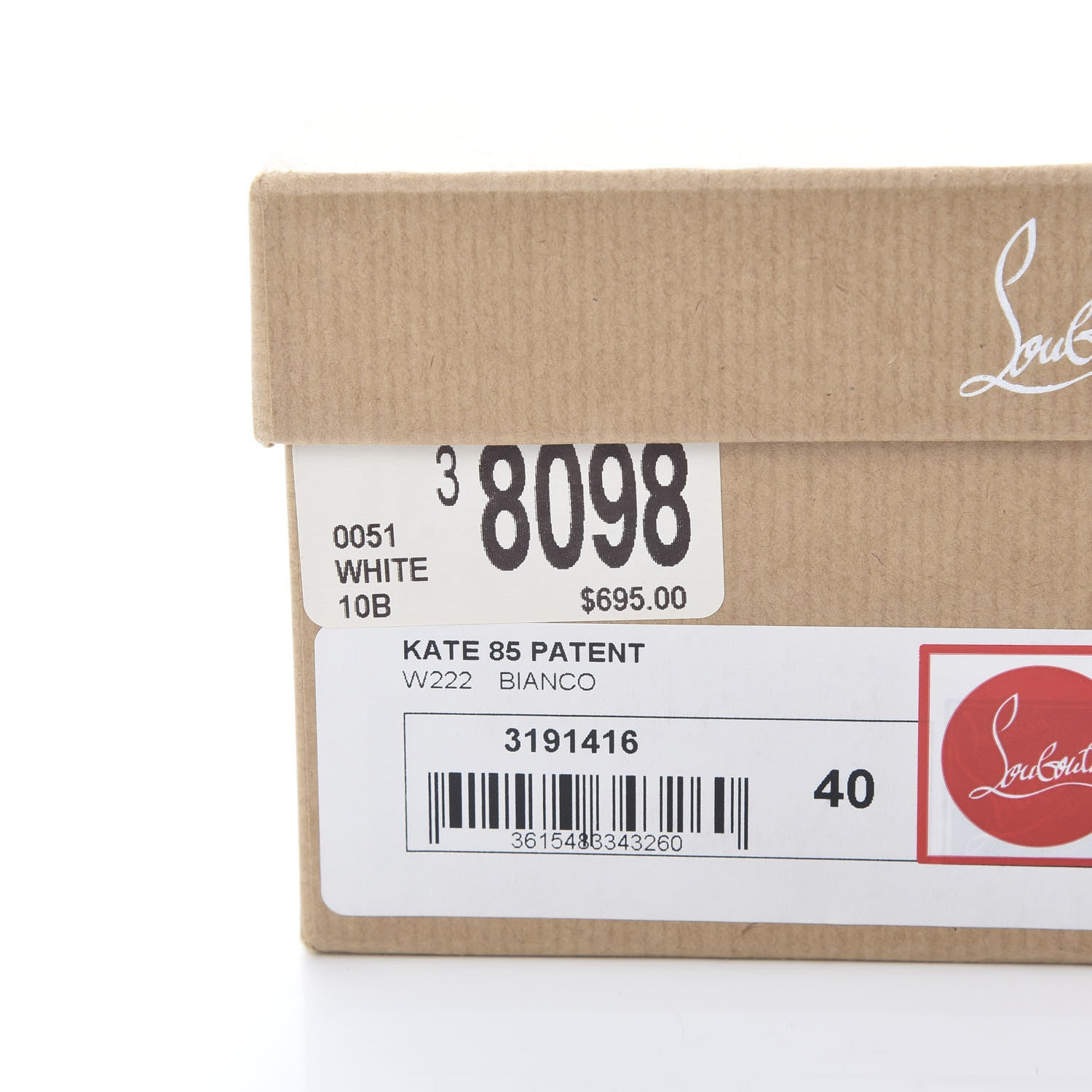 Christian Louboutin Patent Kate 85 Pumps 40 White 9 of 9
