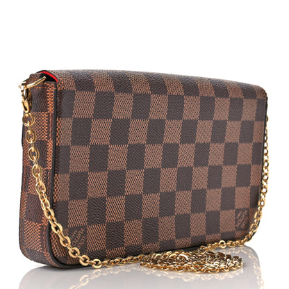 Louis Vuitton Damier Ebene Pochette Felicie Chain Wallet 4 of 9