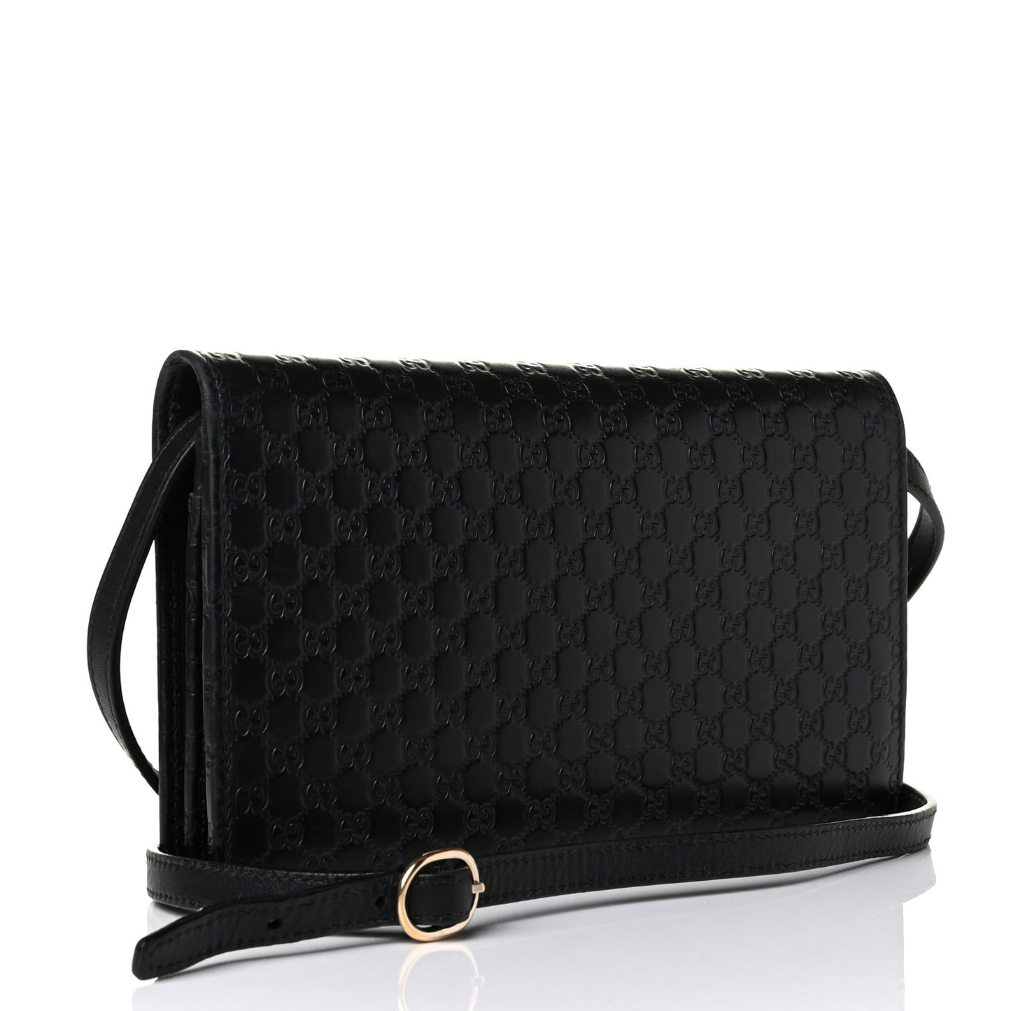 Microguccissima Crossbody Wallet Black