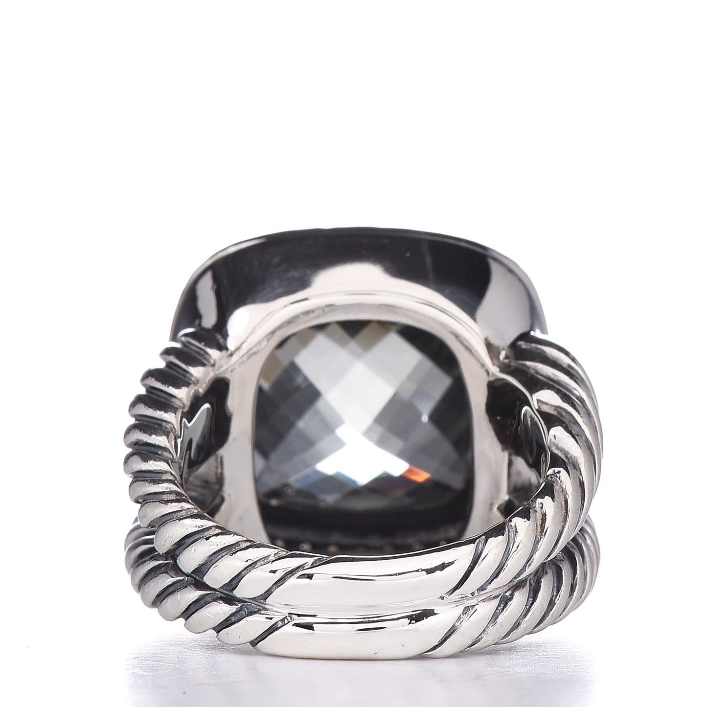 Sterling Silver Diamond Prasiolite 14mm Albion Ring 54 7