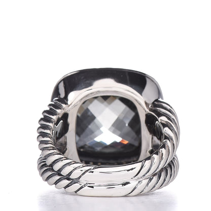 David Yurman Sterling Silver Diamond Prasiolite 14mm Albion Ring 54 7 4 of 5