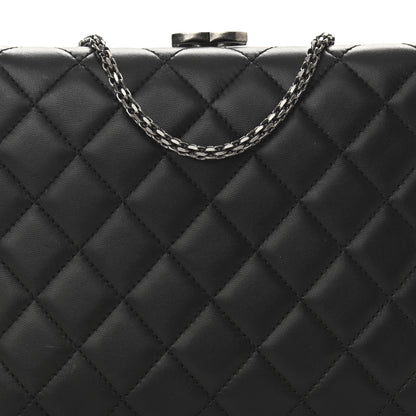 Chanel Lambskin Quilted Kisslock Minaudiere Black 8 of 11