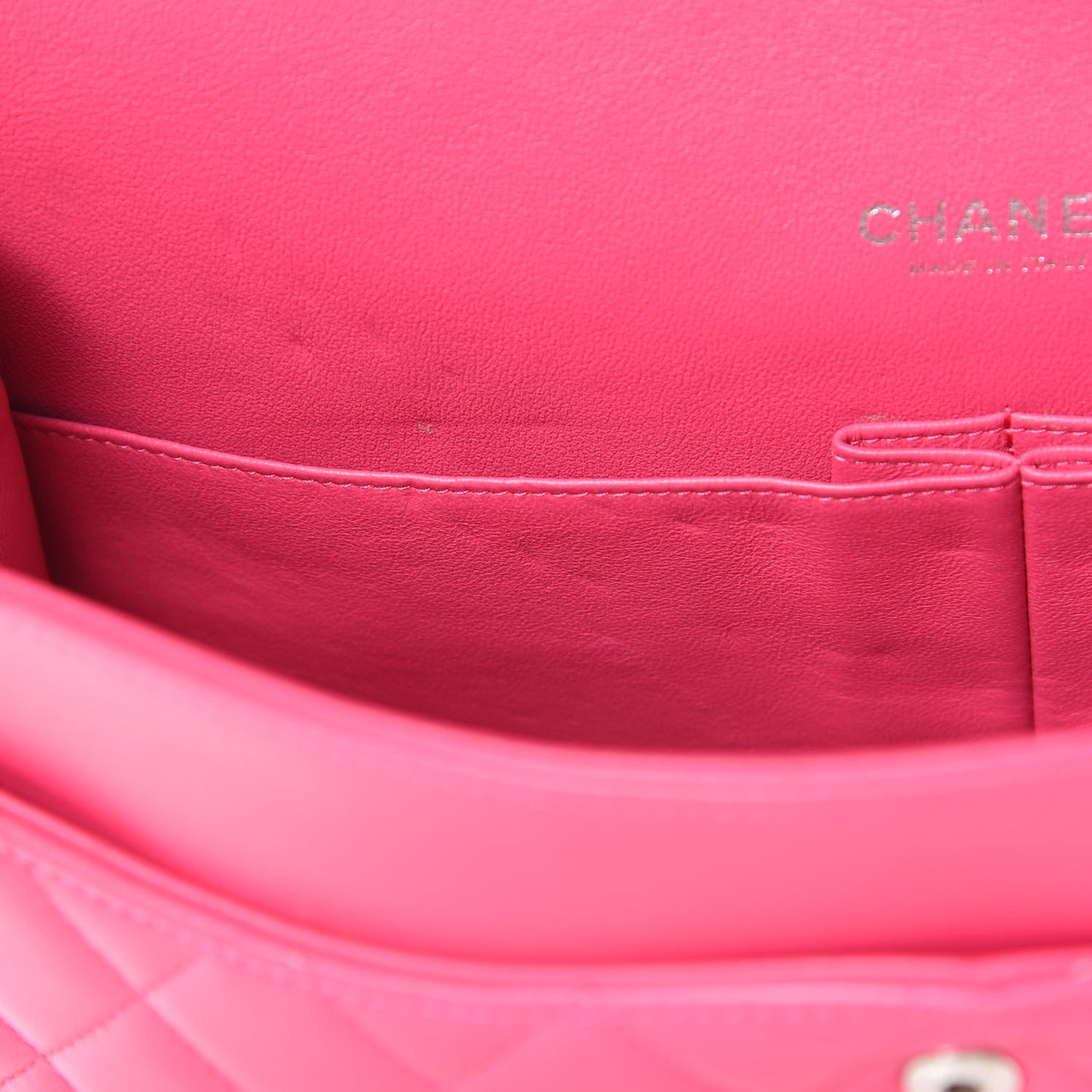 Lambskin Quilted Jumbo Double Flap Dark Pink