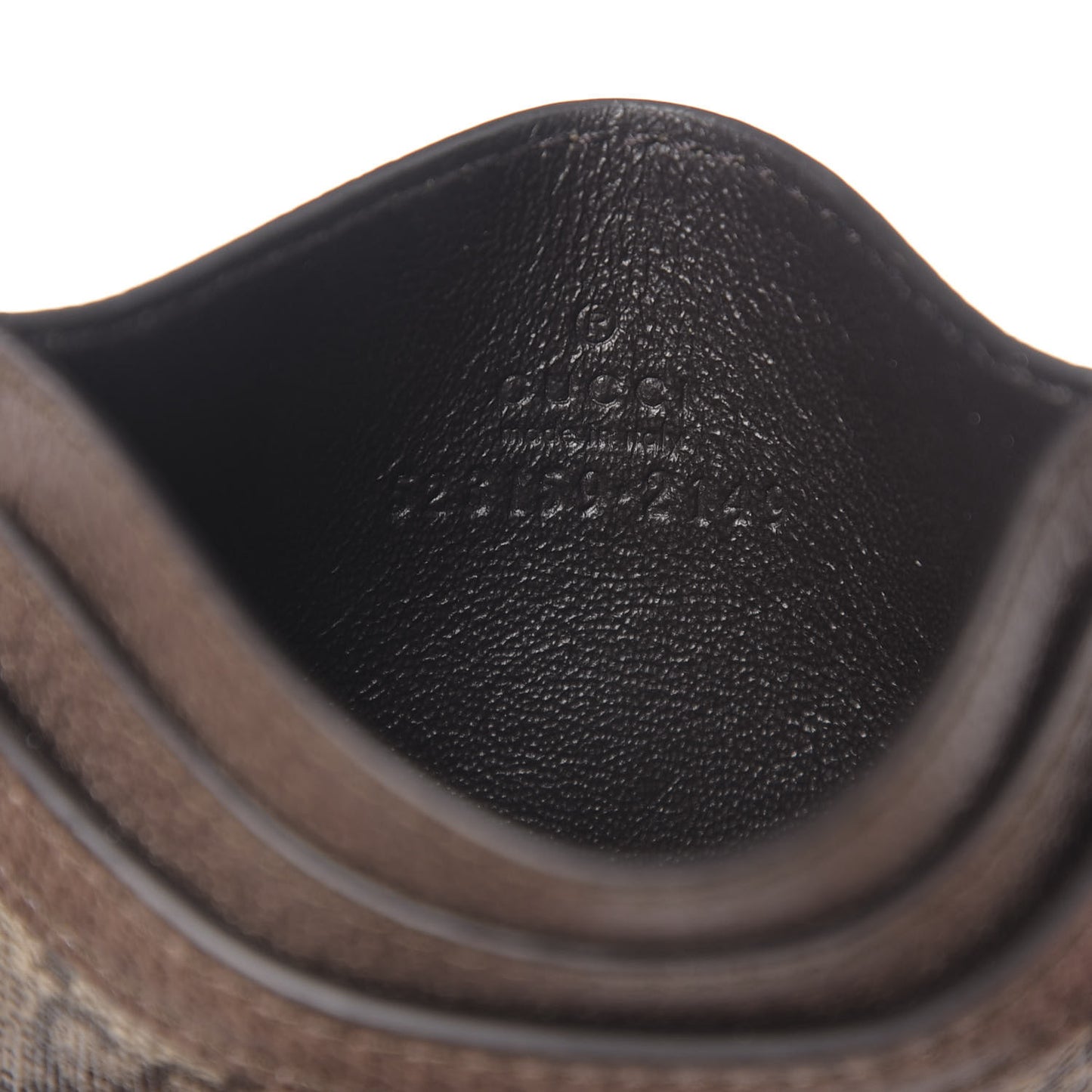 GG Supreme Monogram Ophidia Card Holder Brown