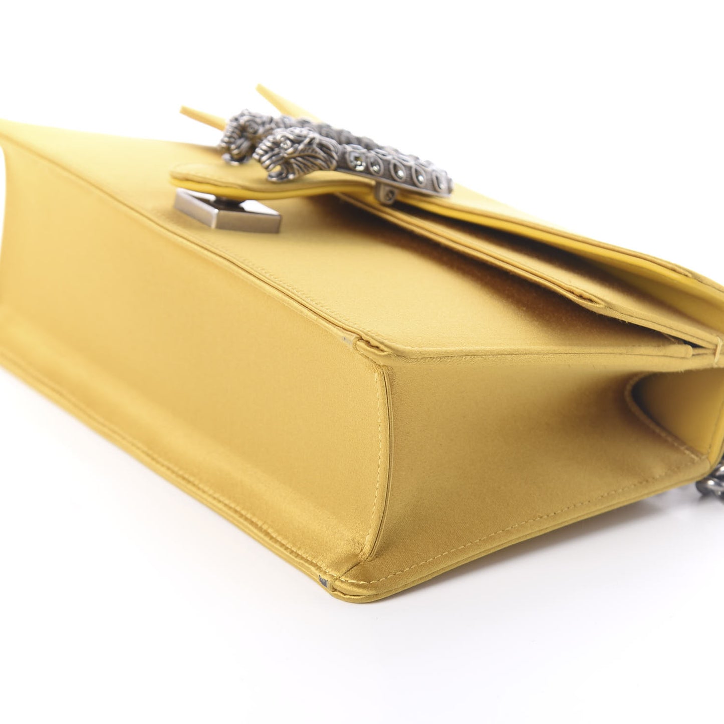 Satin Silk Crystal Small Dionysus Shoulder Bag Gold Black Diamond