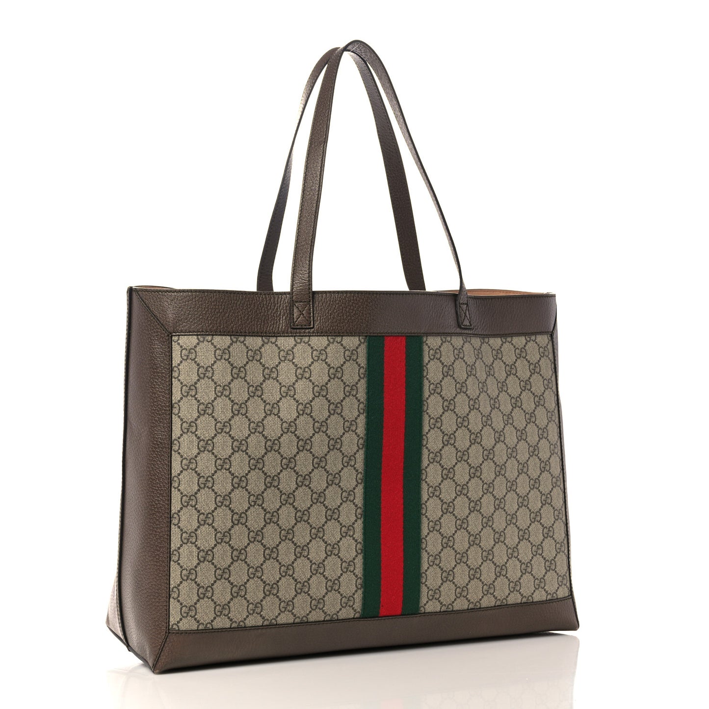 GG Supreme Monogram Web Ophidia Tote Brown