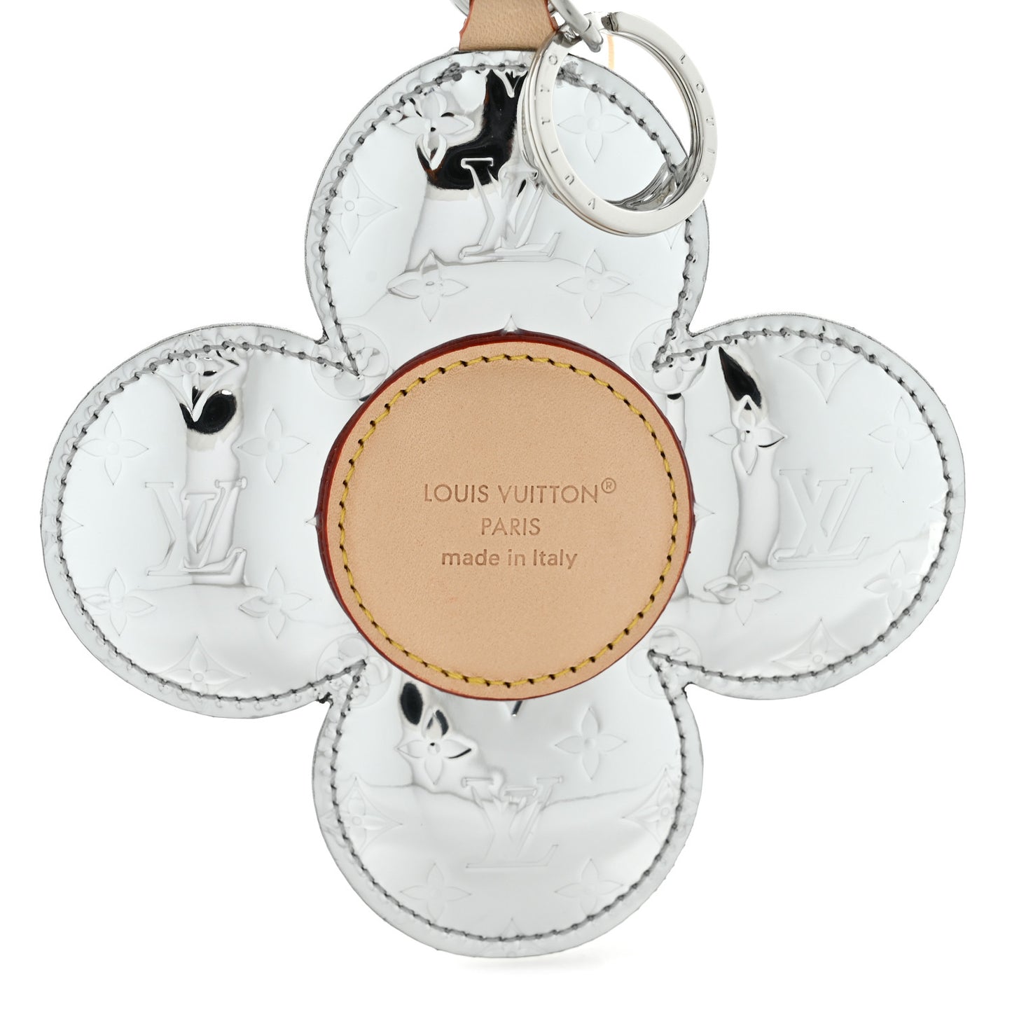 Monogram Mirror Vivienne Head Bag Charm Key Holder Silver