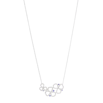 Tiffany Platinum Diamond Tanzanite Paper Flowers Open Cluster Pendant Necklace 1 of 6