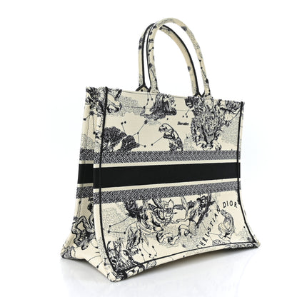 Christian Dior Canvas Embroidered Large Toile De Jouy Book Tote Latte 2 of 9