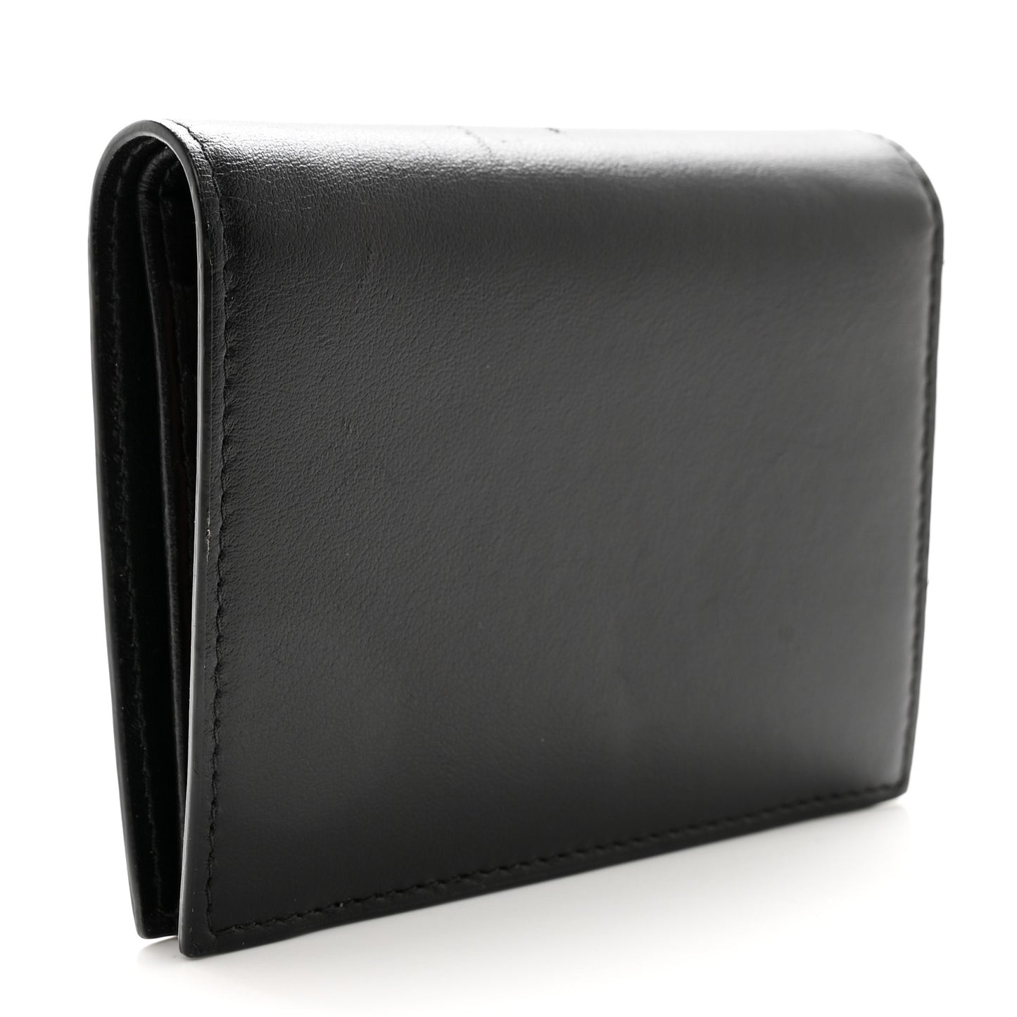 Soft Calfskin Bow Compact Wallet Black Pink