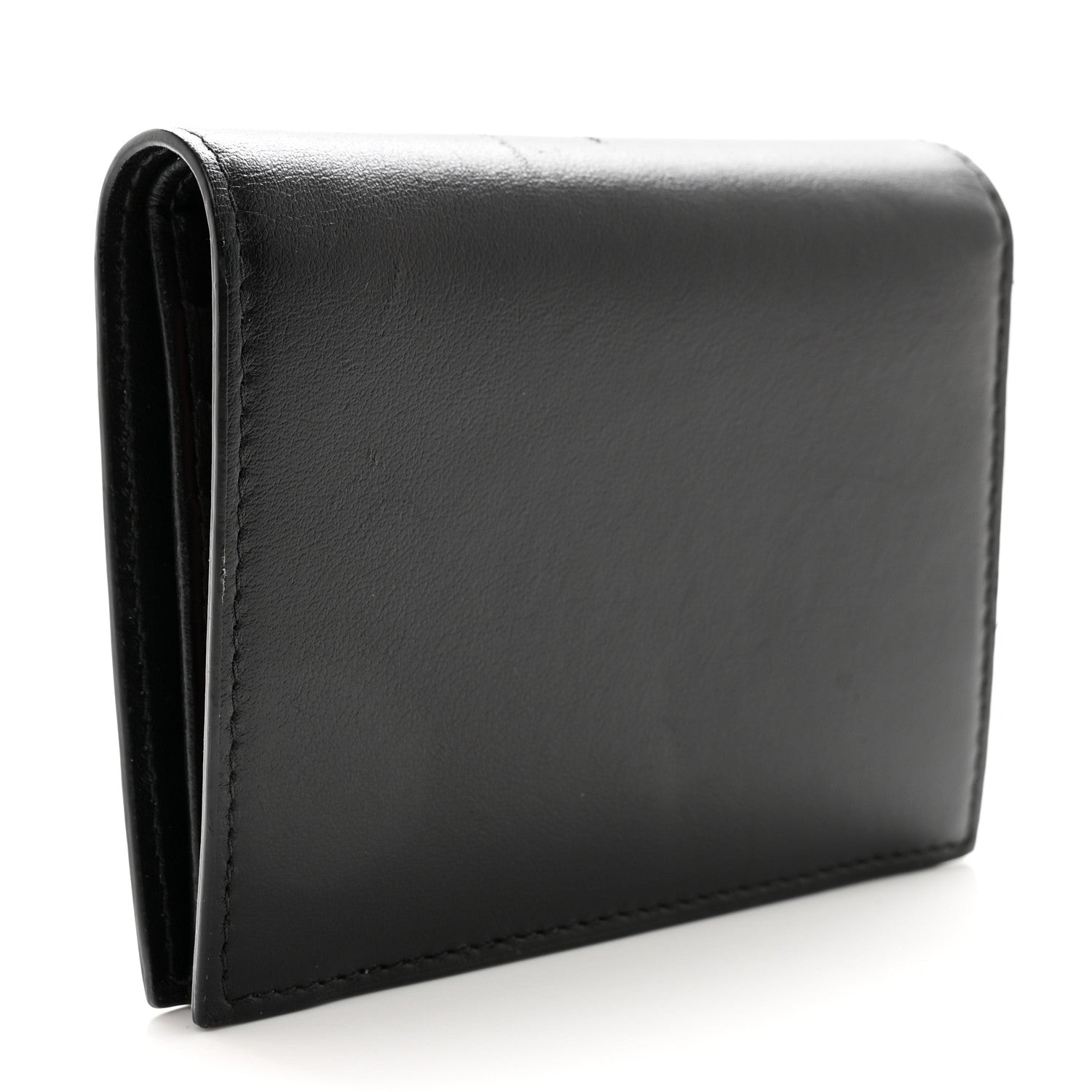 Miu Miu Soft Calfskin Bow Compact Wallet Black Pink 3 of 11