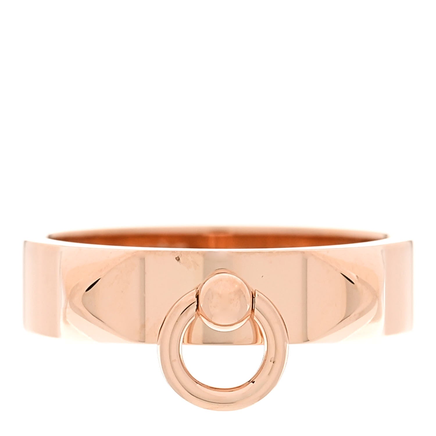 Hermes 18K Rose Gold PM Collier De Chien Ring 56 7.75 1 of 5