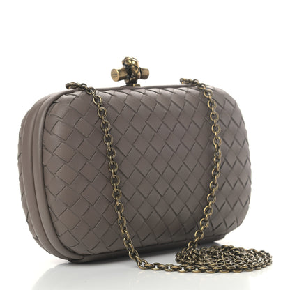 Bottega Veneta Nappa Intrecciato Chain Knot Clutch Steel 2 of 5