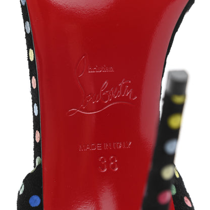 Christian Louboutin Suede O Marylin Sandals Heels 38 Black Multicolor 6 of 8