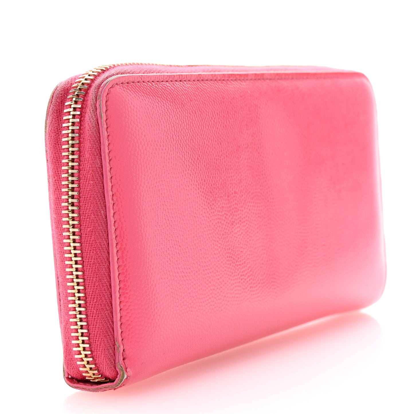 Patent Grain De Poudre Classic Letters Zip Around Wallet Bubblegum