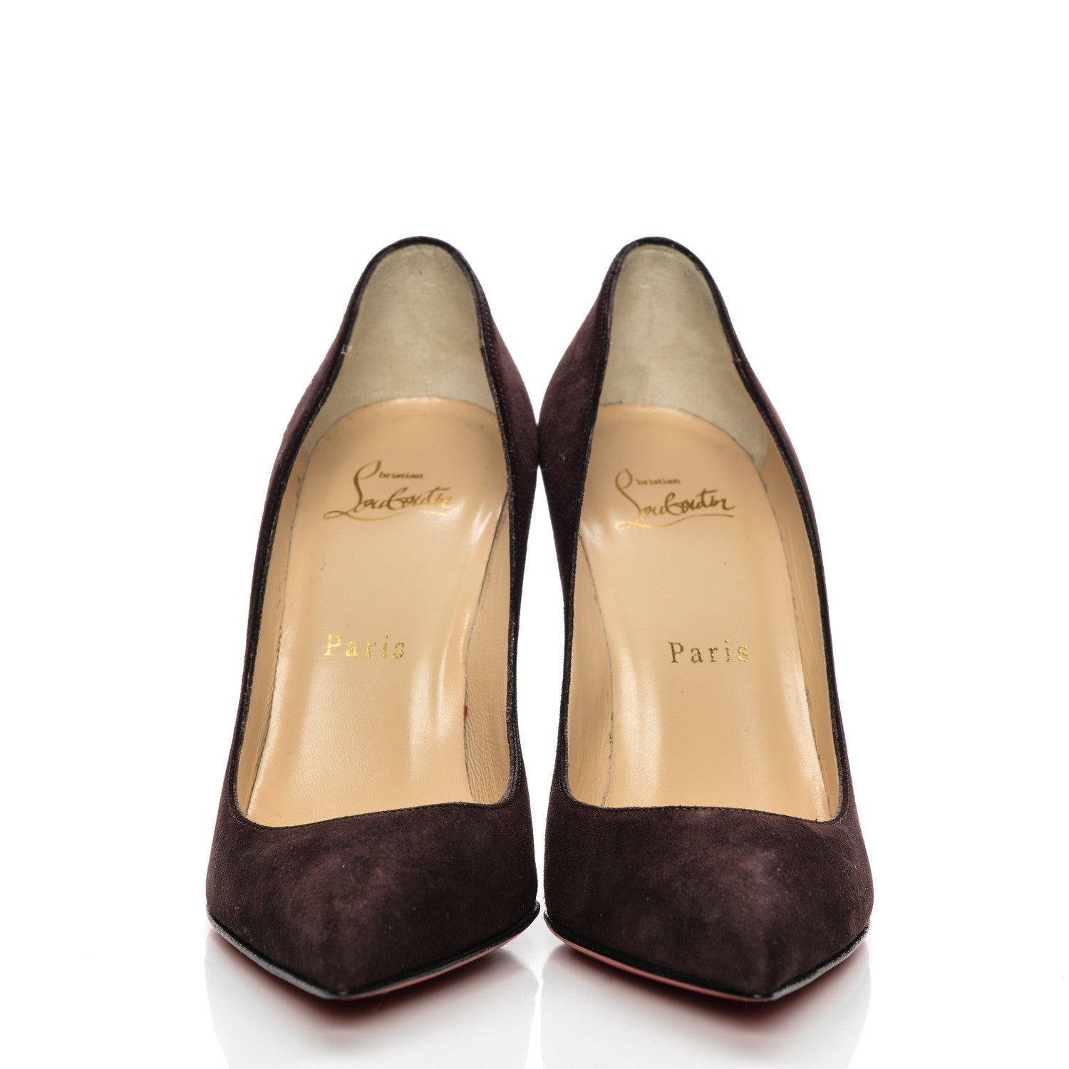 Christian Louboutin Veau Velours Pigalle Follies 100 Pumps 36.5 Burgundy 2 of 8
