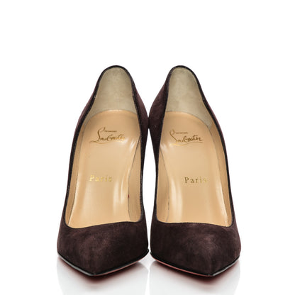 Christian Louboutin Veau Velours Pigalle Follies 100 Pumps 36.5 Burgundy 2 of 8