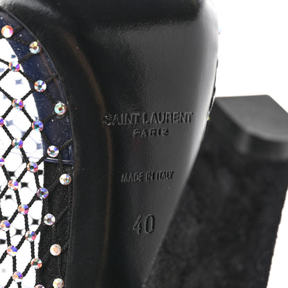 Saint Laurent Mesh Crystal 68 Knee High Boots 40 Black 6 of 8
