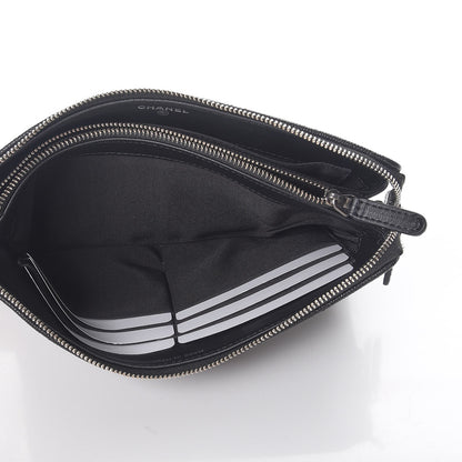 Chanel Iridescent Caviar Quilted Large Zipped Clutch Black 5 of 9