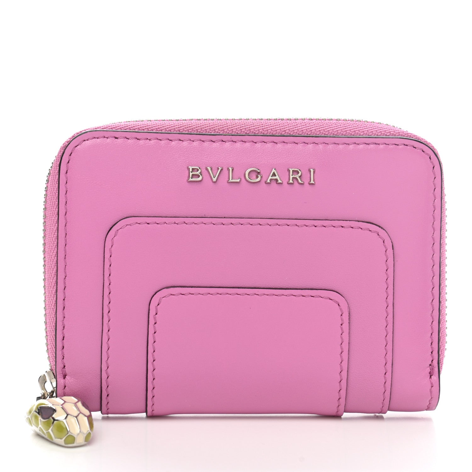 Bulgari Calfskin Serpenti Zip Around Wallet Pink 1 of 9