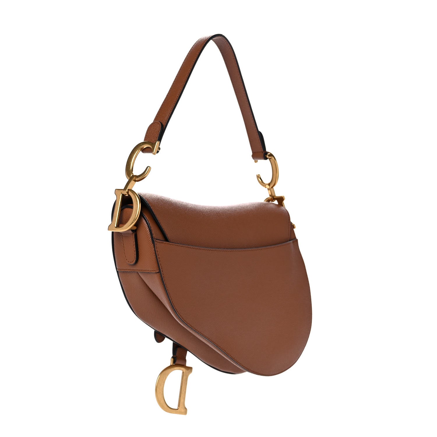 Christian Dior Grained Calfskin Saddle Bag Camello 3 of 12