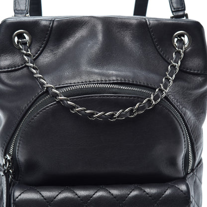 Chanel Lambskin Quilted Drawstring Backpack Black 8 of 10
