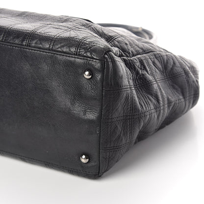 Chanel Lambskin Square Stitched Lax Shopping Tote Black 10 of 14