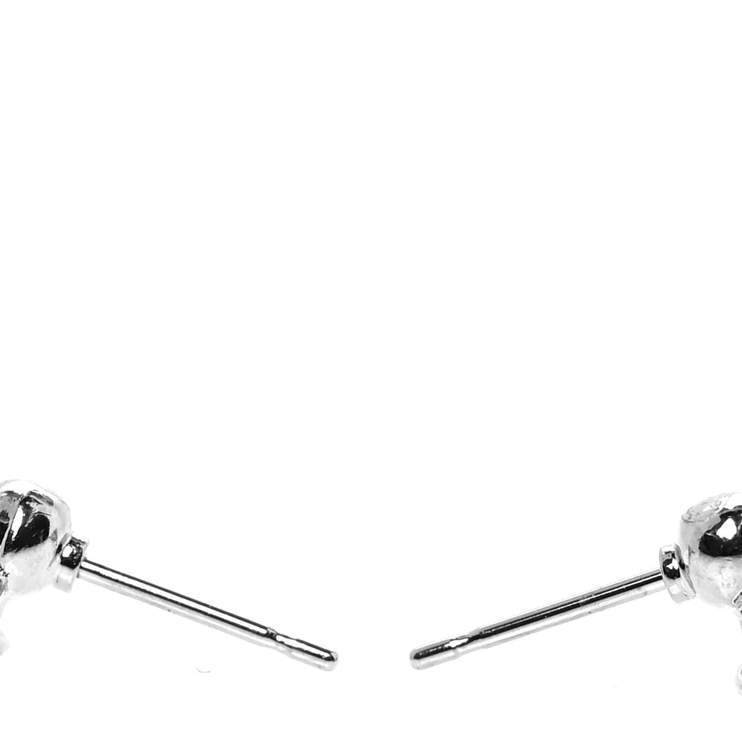 Baguette Crystal CC Drop Earrings Silver